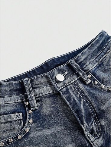 Soly Hux Women's Y2K Sparkly Jeans Geanny Mini Minim Shorts Music Music Festival Assival in Kuwait