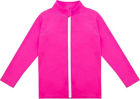 Rash Guard for Boys Long Sleeve Zipper Swim Shirt UPF 50+ Toddler Sun Water Suit in Kuwait