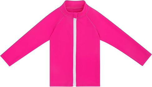 Rash Guard for Boys Long Sleeve Zipper Swim Shirt UPF 50+ Toddler Sun Water Suit in Kuwait