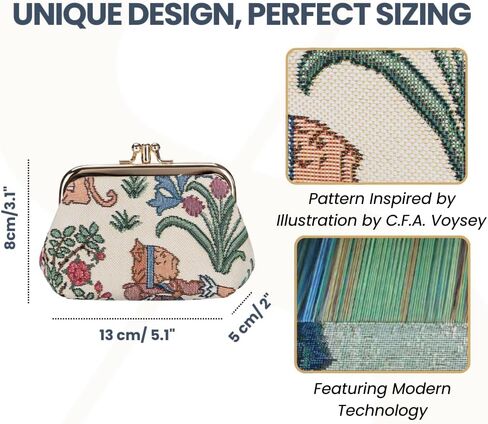 Signare Tapestry Double Pocket Change Pouch Kiss lock Coin Purse for Women With Garden Flower and Creatures (FRMP-ALICE) in Saudi Arabia