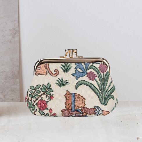 Signare Tapestry Double Pocket Change Pouch Kiss lock Coin Purse for Women With Garden Flower and Creatures (FRMP-ALICE) in Saudi Arabia