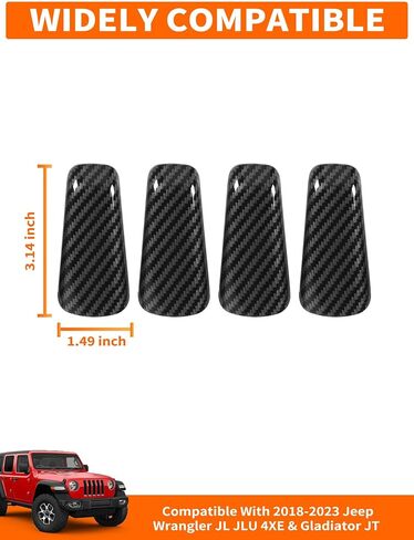 Savadicar Red Interior Accessories - A & B Pillar Grab Bar Handles Trim Set for 2018-2023 Jeep Wrangler JL JLU 4XE & Gladiator JT - Solid Color Interior Decor Upgrade Option, 8-Piece in Kuwait