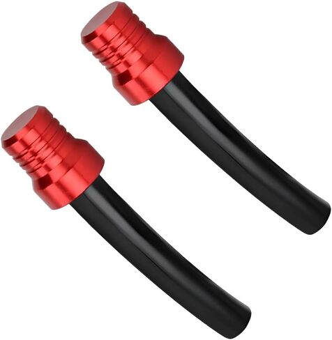 2 PCS Motorcycle Gas Caps Vent Hose, CNC Aluminum Gas Fuel Tank Caps Vent One-Way Valve Breather Hose, Universal Gas Tank Tube Hoses Breather Caps for ATV Off-Road Motorcycles (Red) in Saudi Arabia