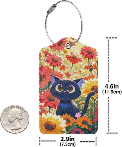 Luggage Tags for Suitcases Funny Leather Carnival Cruise Luggage Tags Cute Travel Name Tags for Cruise Ships Travel Essentials 2 Pack (Dinosaurs and Cats) in Kuwait