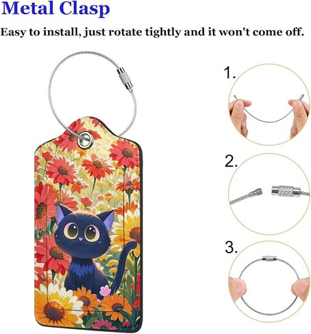 Luggage Tags for Suitcases Funny Leather Carnival Cruise Luggage Tags Cute Travel Name Tags for Cruise Ships Travel Essentials 2 Pack (Dinosaurs and Cats) in Kuwait