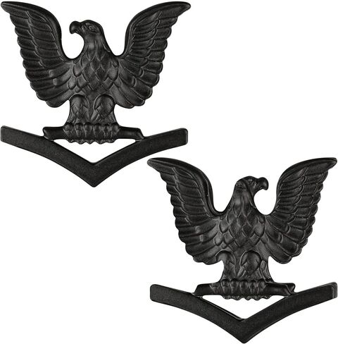 MEDALS OF AMERICA EST. 1976 Navy Collar Device: E4 Seabee - Black Metal Rank Pair in Saudi Arabia