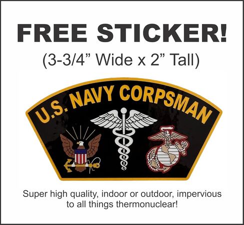 HAWKINS MILITARY MERCHANTS Navy Corpsman Hat Mesh Back Black + Free Sticker in Saudi Arabia