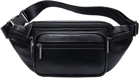 Hebetag Leather Fanny Pack Waist Bag for Men Women Travel Hiking Running Hip Bum Belt Slim Cell Phone Purse Wallet Pouch in Saudi Arabia