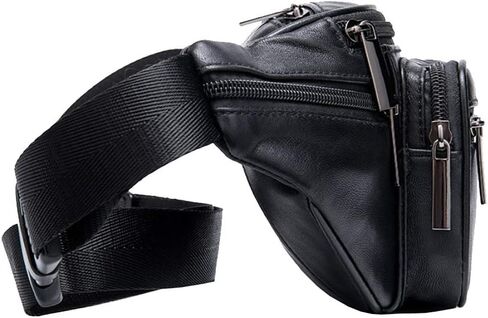 Hebetag Leather Fanny Pack Waist Bag for Men Women Travel Hiking Running Hip Bum Belt Slim Cell Phone Purse Wallet Pouch in Saudi Arabia