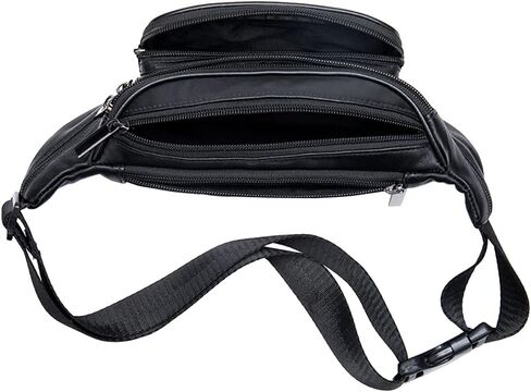 Hebetag Leather Fanny Pack Waist Bag for Men Women Travel Hiking Running Hip Bum Belt Slim Cell Phone Purse Wallet Pouch in Saudi Arabia
