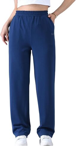 Zoulee Women's Summer High Rise Drawstring-Waist Sweatpants Straight Pants in Kuwait