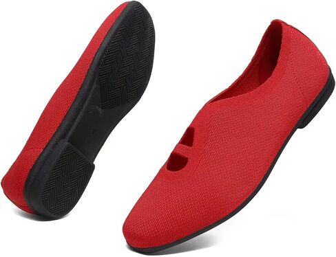 Women's Ballet Flat Knit Dressy Shoes Comfort Walking Work Slip-on Flats Ballerina Office Driving Shoes Low Wedge in Kuwait