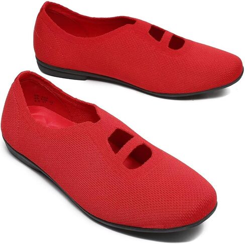 Women's Ballet Flat Knit Dressy Shoes Comfort Walking Work Slip-on Flats Ballerina Office Driving Shoes Low Wedge in Kuwait