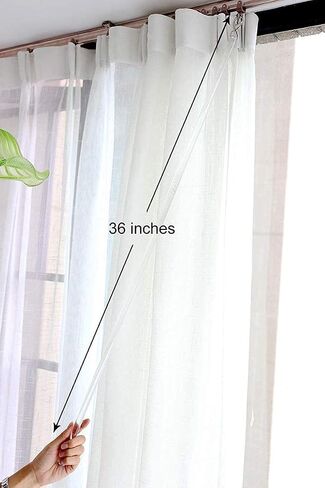 Jos & Haz Strapery Pull Rod 36 "(6 Pack)- Wand Rod Curtain Acrylic لفتح وإغلاق الستائر ، وعصاد الأقمشة متعددة الاستخدامات غير مرئية ، وركب الستار لأحفاد الستائر Grommet Rits Rods in Kuwait