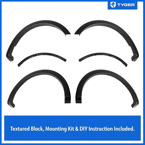 Tyger Auto Fender Flares Compatible with 2021-2024 Ford F-150, Smooth Textured Paintable Bolt-Riveted Style 4pc | TG-FF8F5018 in Kuwait