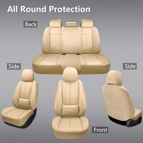 تغطية كاملة تغطية مقعد السيارة مجموعة كاملة ، أغطية مقاعد مقاومة للماء للسيارات ، شاحنة بيك آب سيارات الدفع الرباعي ، وسادة مقعد السيارة ، واقي مقعد السيارة ، وغطاء مقعد بيج مع 5 مقاعد in Kuwait
