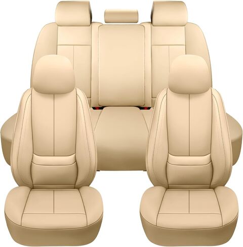 تغطية كاملة تغطية مقعد السيارة مجموعة كاملة ، أغطية مقاعد مقاومة للماء للسيارات ، شاحنة بيك آب سيارات الدفع الرباعي ، وسادة مقعد السيارة ، واقي مقعد السيارة ، وغطاء مقعد بيج مع 5 مقاعد in Kuwait