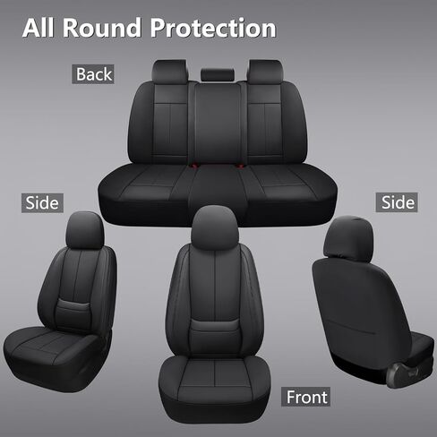 Full Coverage Leather Car Seat Covers Full Set,Waterproof Seat Covers for Cars,SUVs Pick-up Truck, Car Seat Cushion,Car Seat Protector,Beige Seat Cover with 5 Seats in Saudi Arabia