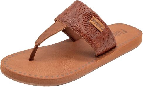 Flojos Grace Women's Hooded Thong Sandal, Tobacco Artisan in Saudi Arabia