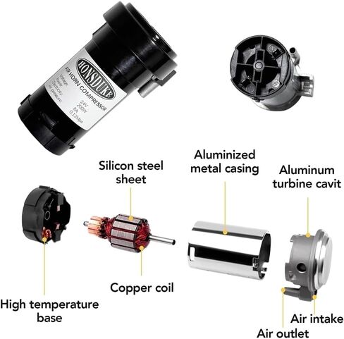 Air Compressor, 12V 150db Air Pump for Horn Trumpet Air Horn Replacement, Super Loud Car Horn Compressor Kit for Any Vehicle Trucks Lorrys Cars Vans Trains Boats in Saudi Arabia