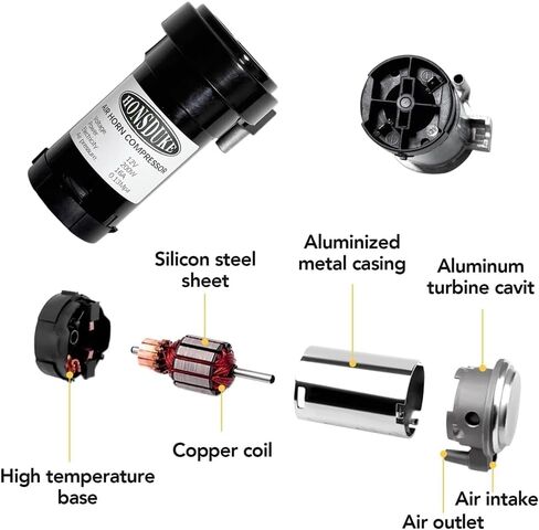 Air Compressor, 12V 150db Air Pump for Horn Trumpet Air Horn Replacement, Super Loud Car Horn Compressor Kit for Any Vehicle Trucks Lorrys Cars Vans Trains Boats in Saudi Arabia