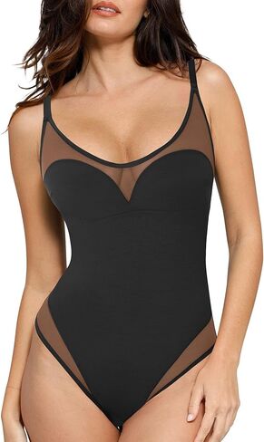 Popilush The Shapewear Bodysuit for Tummy Control Mesh Bodysuits with Build in Bra 2024 Summer Tank Top in Saudi Arabia