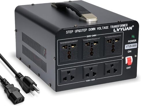 LVYUAN Voltage Transformer Converter 500 Watt Step Up/Down Convert from 110-120 Volt to 220-240 Volt and from 220-240 Volt to 110-120 Volt with US Outlet, Universal Outlet, Circuit Breaker in Saudi Arabia