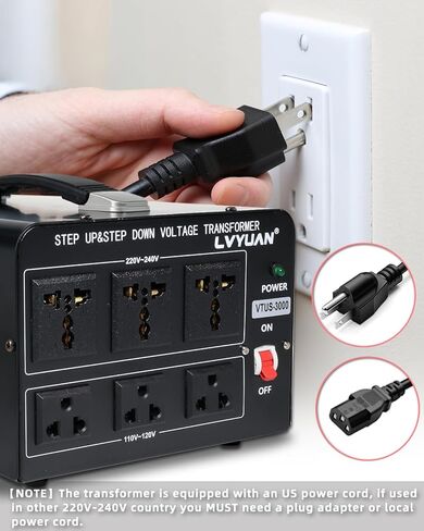 LVYUAN Voltage Transformer Converter 500 Watt Step Up/Down Convert from 110-120 Volt to 220-240 Volt and from 220-240 Volt to 110-120 Volt with US Outlet, Universal Outlet, Circuit Breaker in Saudi Arabia