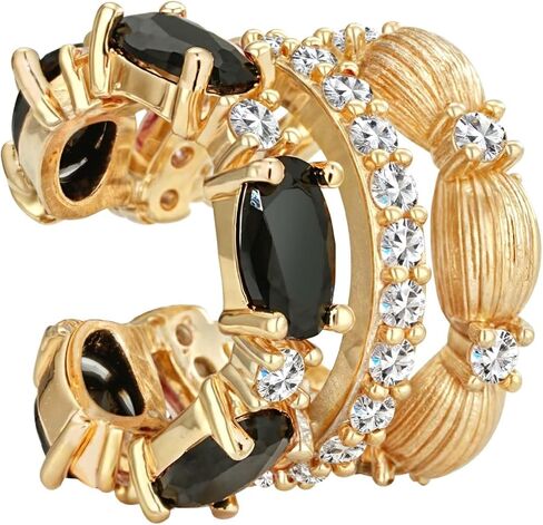 MEVECCO Ear Cuffs Non Piercing For Women 18K Gold Plated CZ Ear Cuff Earring Clip on Cartilage Fake Hoop Earrings Stack Jewelry Gifts in Kuwait