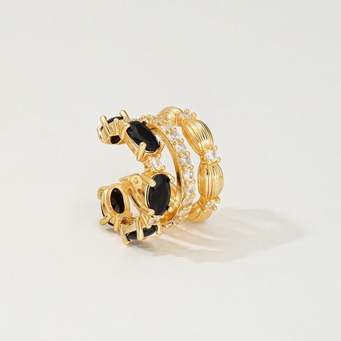 MEVECCO Ear Cuffs Non Piercing For Women 18K Gold Plated CZ Ear Cuff Earring Clip on Cartilage Fake Hoop Earrings Stack Jewelry Gifts in Kuwait