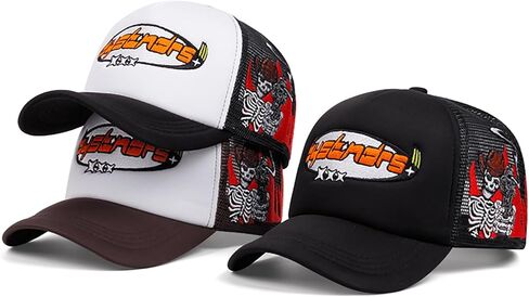 UMiCHOi Embroidery Trucker Hat Cute Dad Hat Mesh Skeleton Baseball Caps for Men Women Youth in Kuwait