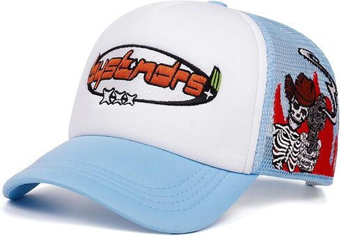 UMiCHOi Embroidery Trucker Hat Cute Dad Hat Mesh Skeleton Baseball Caps for Men Women Youth in Saudi Arabia