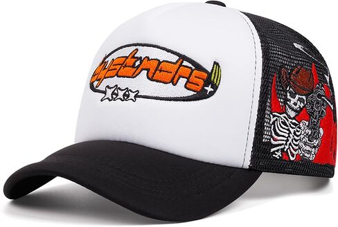 UMiCHOi Embroidery Trucker Hat Cute Dad Hat Mesh Skeleton Baseball Caps for Men Women Youth in Saudi Arabia