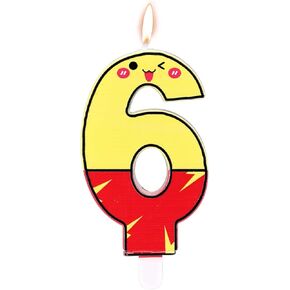 Cartoon Birthday Cake Candle, Red and Yellow Anime Candle, Decorative Birthday Cake Number Cake Topper, Cartoon Themed Party Decorations(Number 7)