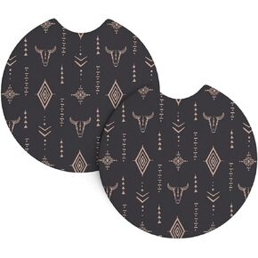 2 Pack Western Cow Print Car Cup Coasters Holder Western Car Accessories