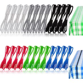 Table Bungees Tablecloth Strap Band Elastic Picnic Table Bungees Table Cloth Bungees Straps Colors Table Bands Tablecloth Cord to Hold Down Table Cloths for Camping Wedding Outdoor(24 Pieces)