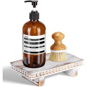 Wood Risers for Decor Display in Light Brown, Farmhouse Farmhouse Wooden Pedestal Stand, Bathroom Counter Sink Decor, Small Wood Holder for Decor Table/Countertop /Kitchen/Bathroom in Kuwait