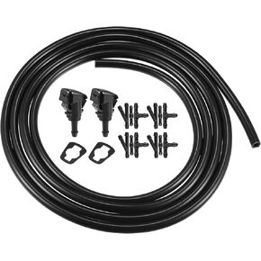 X AutoHaux 2PCS Windshield Washer Washer for Dodge Neon 2000-2005 1.8 MGERENT HOSE مع Connectors KIT تحل محل 5116088AA