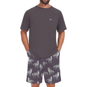 بيجامات رجال مجموعة خفيفة الوزن ليلا الصيف PJS Sleepwear ناعمة مريحة الأكمام