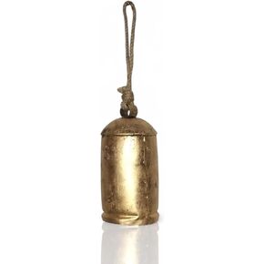 Rustic Tin Metal Jingle Bell (10") Vintage Handmade Lucky Christmas Hanging Mix Cow Bell with Rope - Global Craft and Creations