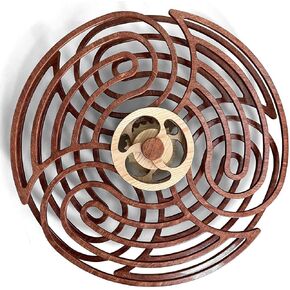 Mindsight Moving Art Kinetic Wall Art - Wert to Power Motion Amail Motion (بدون بطارية) - ديكور جدار مهدئ لغرفة المعيشة ، والمكتب ، وغرفة النوم ، والمطبخ - الخشب المصنوع يدويًا - تموج ، و Canyon Brown