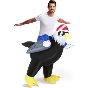 Inflatable Eagle Bald Bird Costume for Adult Independence Day Blow up Bald Costumes for 4th of July Halloween Party