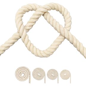 حبل قطني ، سلك قطني أسود ، 3 سلك macrame ملتوية (بيج ، 6 مم × 16 قدم)