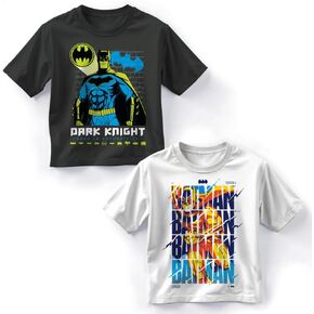 Batman Boy's Short Sleve Crewneck Graphic T-Shirt 2 pack ، Boys Tees 2 قطعة مجموعة للأطفال والأطفال الصغار