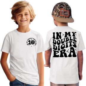 in My Double Digits Era Shirt Boys 10th Birthday T-Shirts 10 Years Old Gift Short Sleeve Summer Party Tee Tops