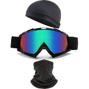 Dirt Bike ATV Goggles for Women Men Bike Motorcycle Goggles with Cycling Cap and Powersports Face Cover Balaclavas