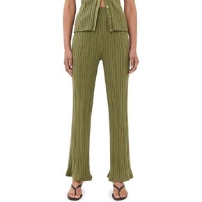 LE BOP Women's Ribbed Flare Pants