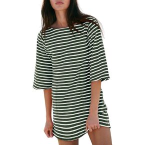 Yousify Women's Thirt Dress Dress Cotton Summer Vresses 2025 غير رسمية فضفاضة قصي