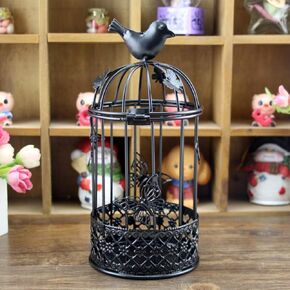 Vintage Birdcage Candle Holder ，Lantern Candle Holders, Charming Decorative Bird Cage & Lanterns Decorative Indoor for Home Decor, Weddings, Lantern Centerpieces for Tables (White)