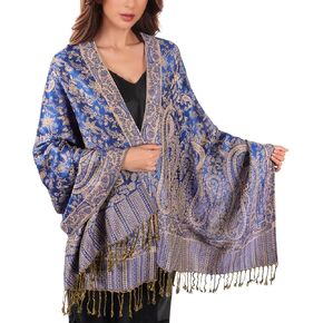 Muqu Women Pashmina Shawls و Wraps Darf -Soft ، مريحة وخفيفة الوزن ومتعددة الاستخدامات - أنماط بيزلي - جميع المواسم